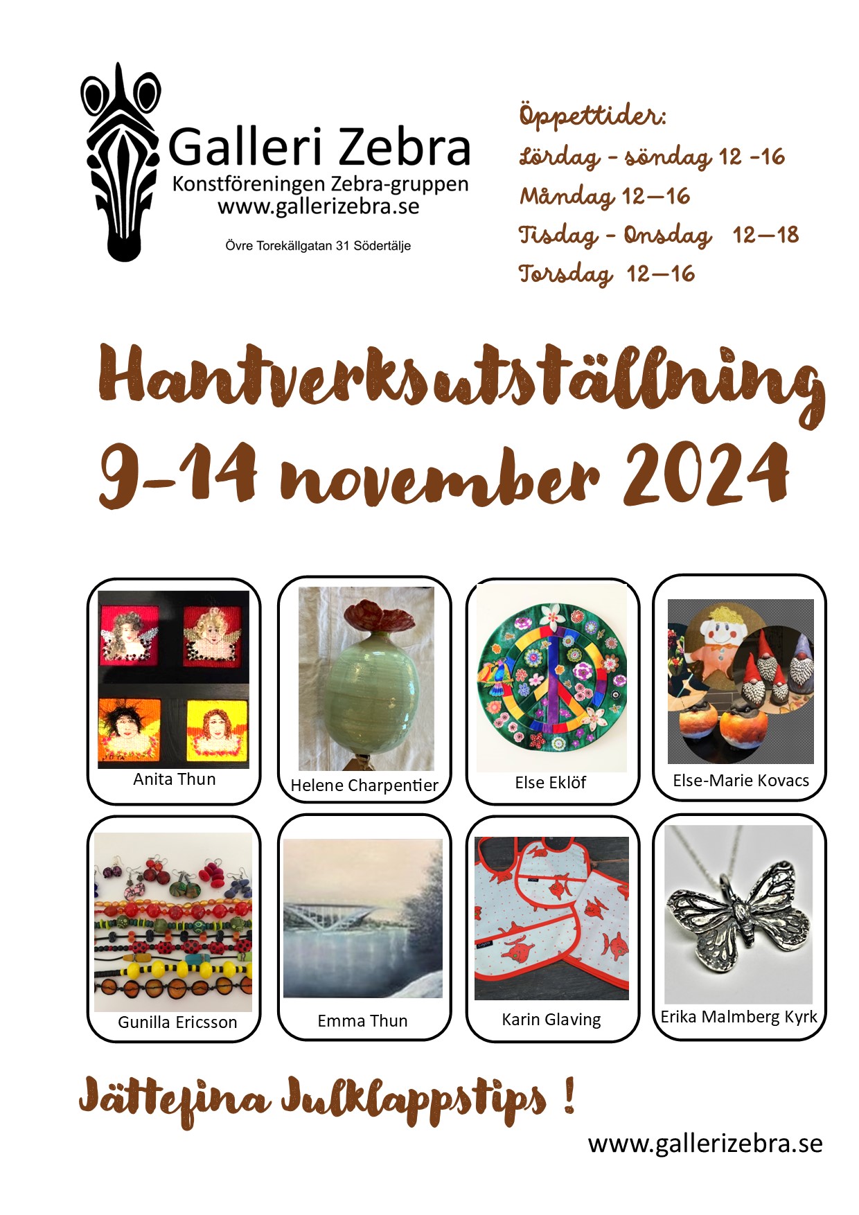 Hantverksutställning 9 – 14 November 2024