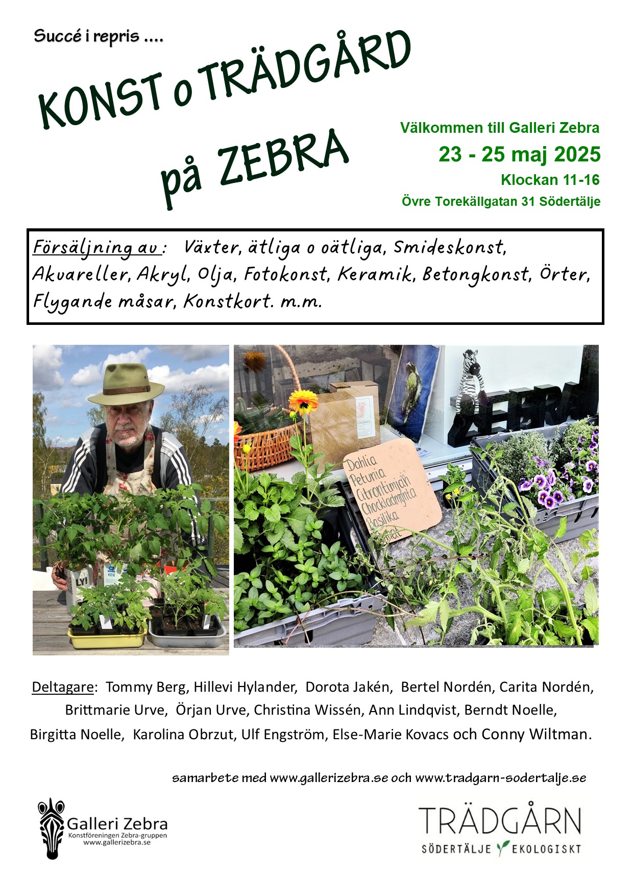 Konst och trädgård på Zebra 23 – 25 Maj 2025