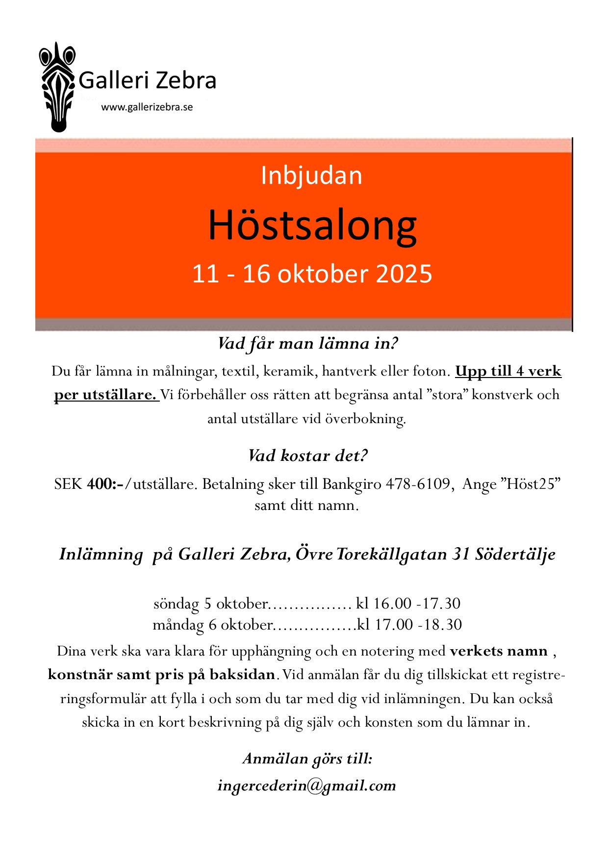 Inbjudan: Höstsalong 2025